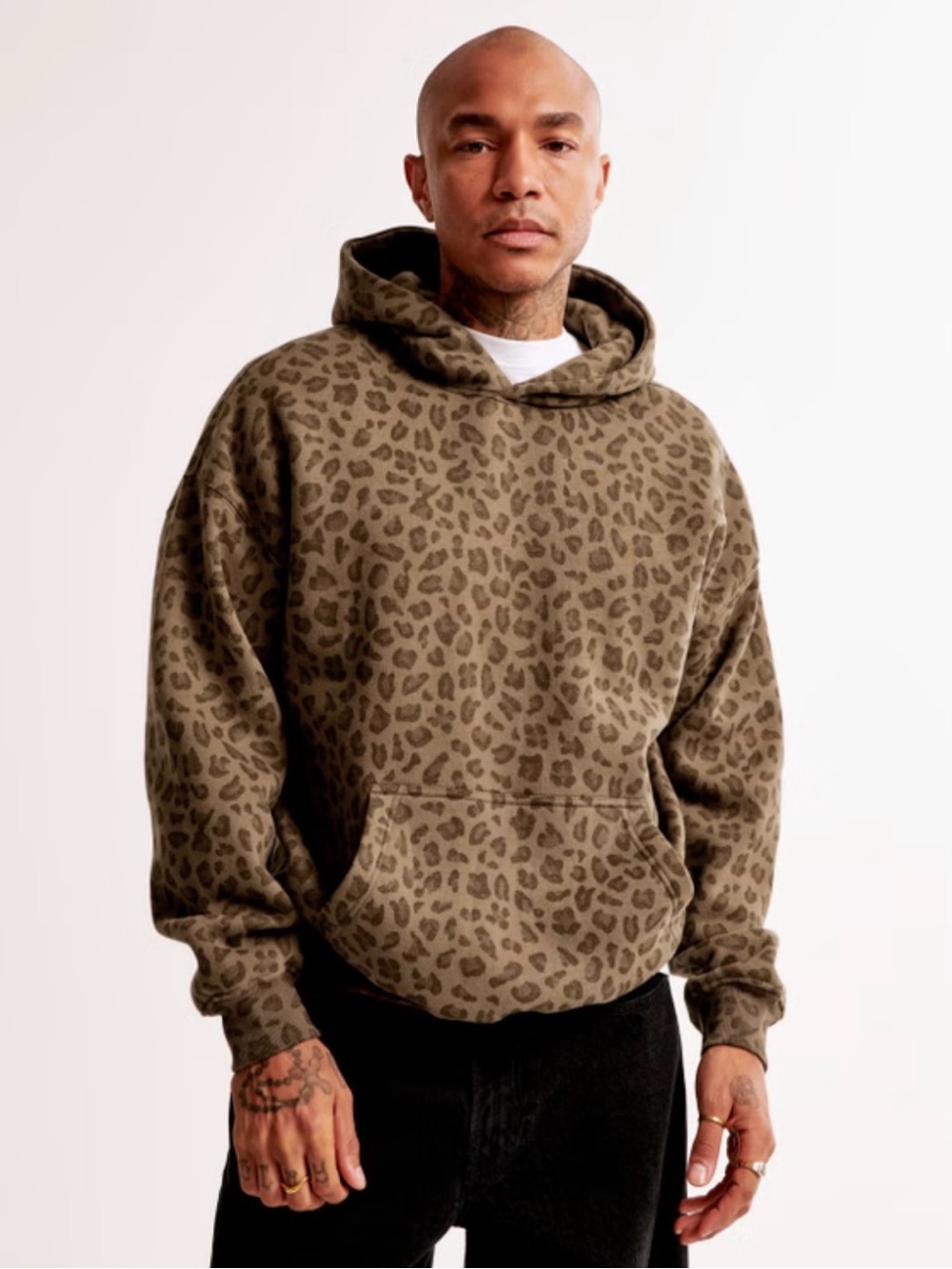 Abercrombie & Fitch Leopard-Print Pullover Hoodie